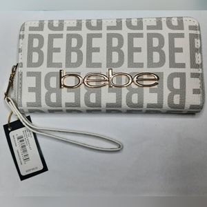NWT White and Gray BeBe Wristlet